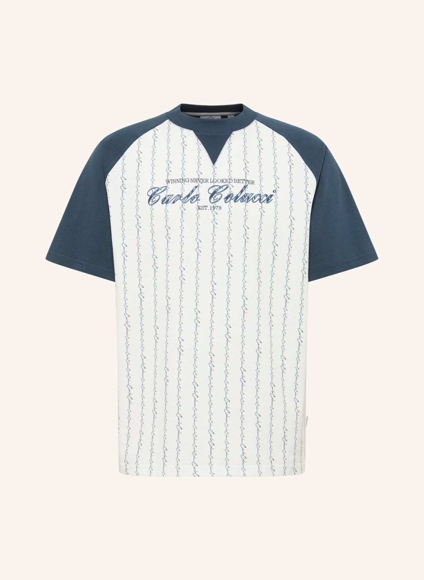 CARLO COLUCCI T-Shirt - MATCH POINT FARA: BLAU