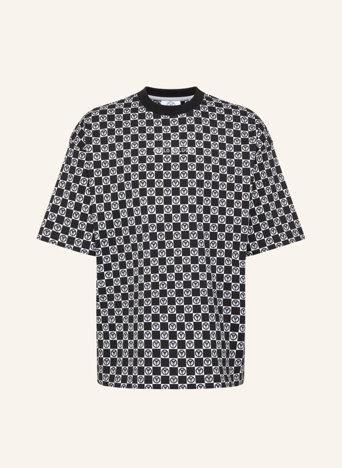 CARLO COLUCCI T-Shirt - Mosaic Legacy FEDERSPIEL: SCHWARZ