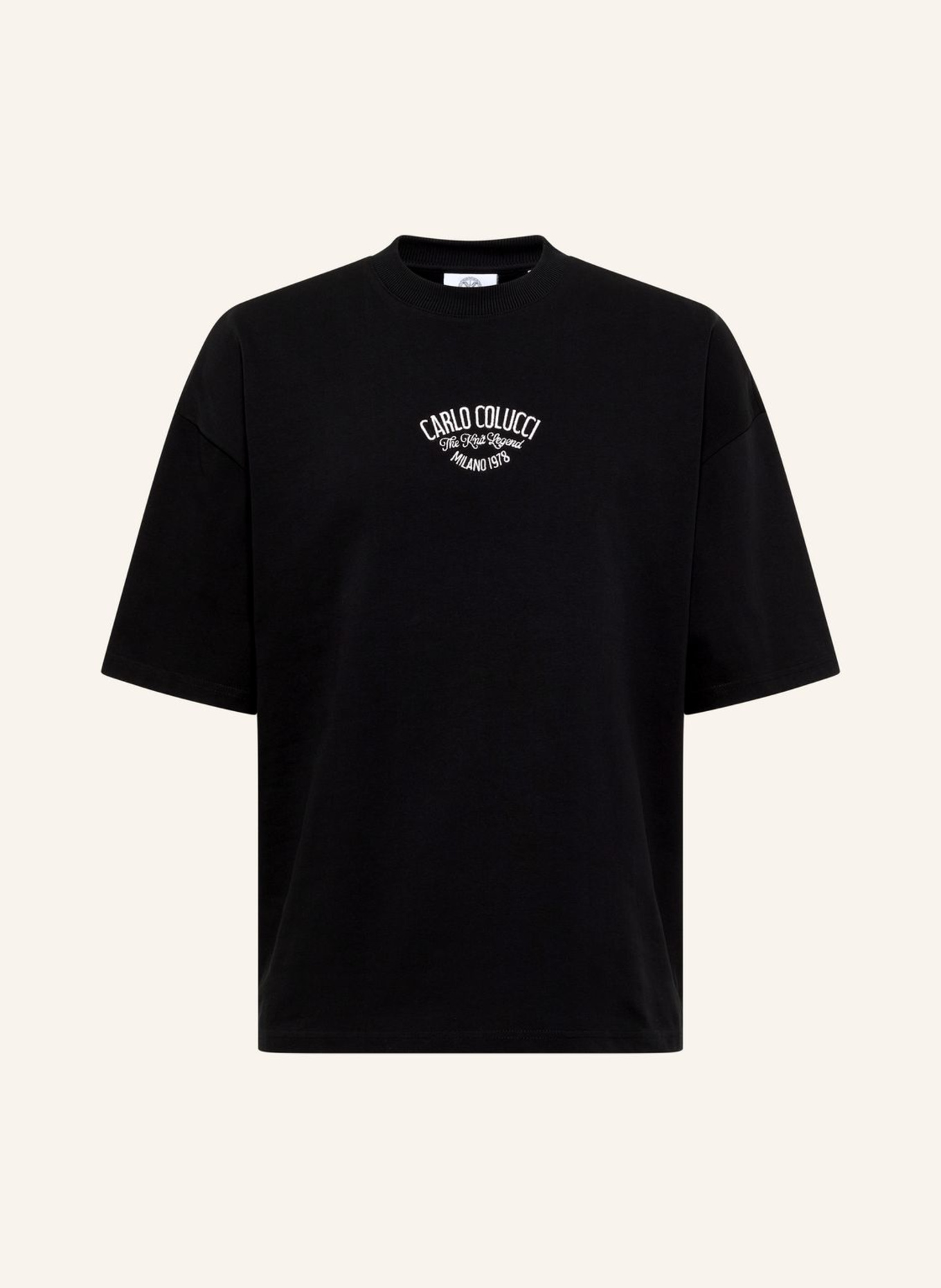 CARLO COLUCCI T-Shirt - The Knit Legend FELICI: SCHWARZ/ GRAU
