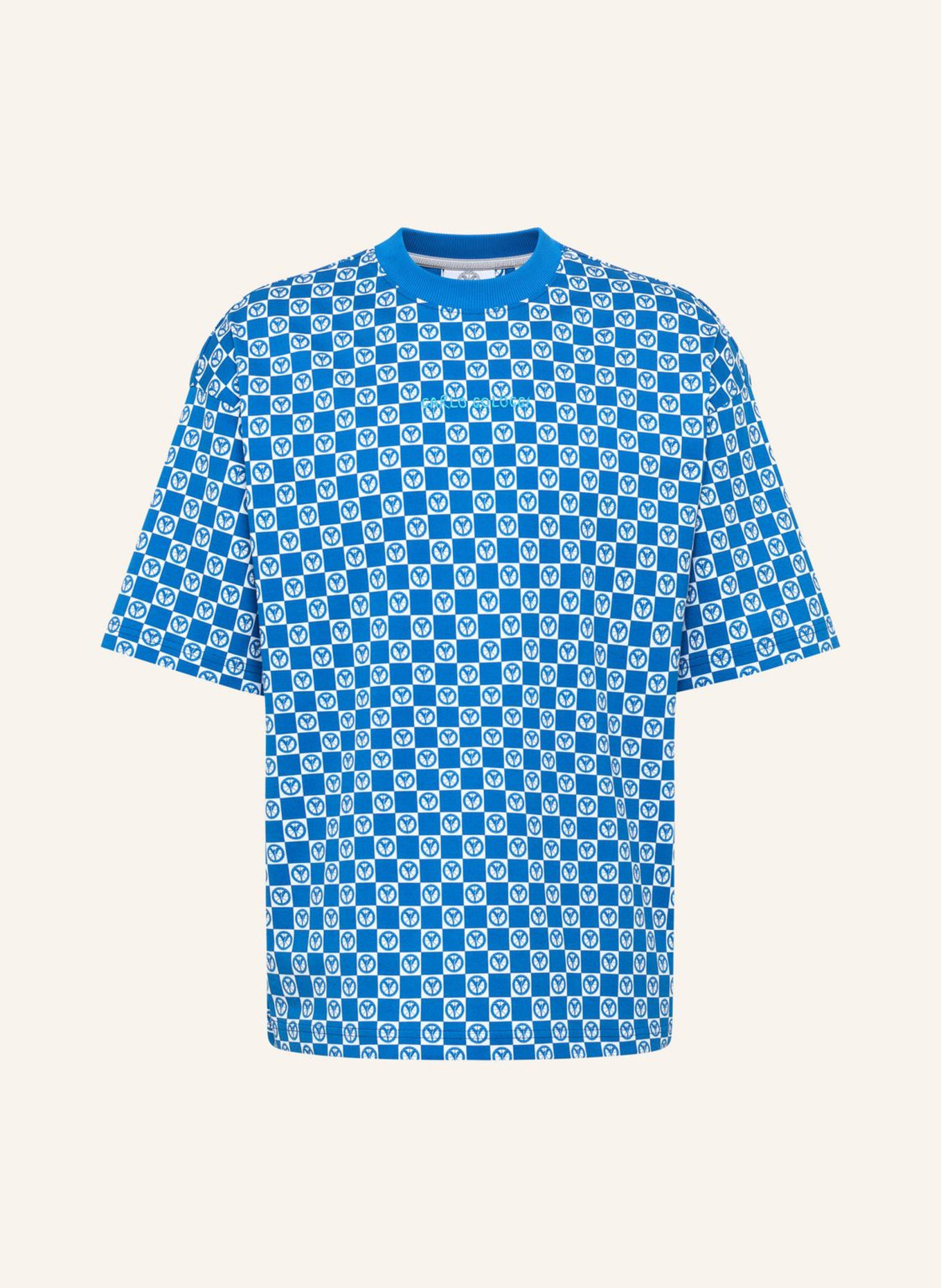 CARLO COLUCCI T-Shirt - Mosaic Legacy FEDERSPIEL: DUNKELBLAU