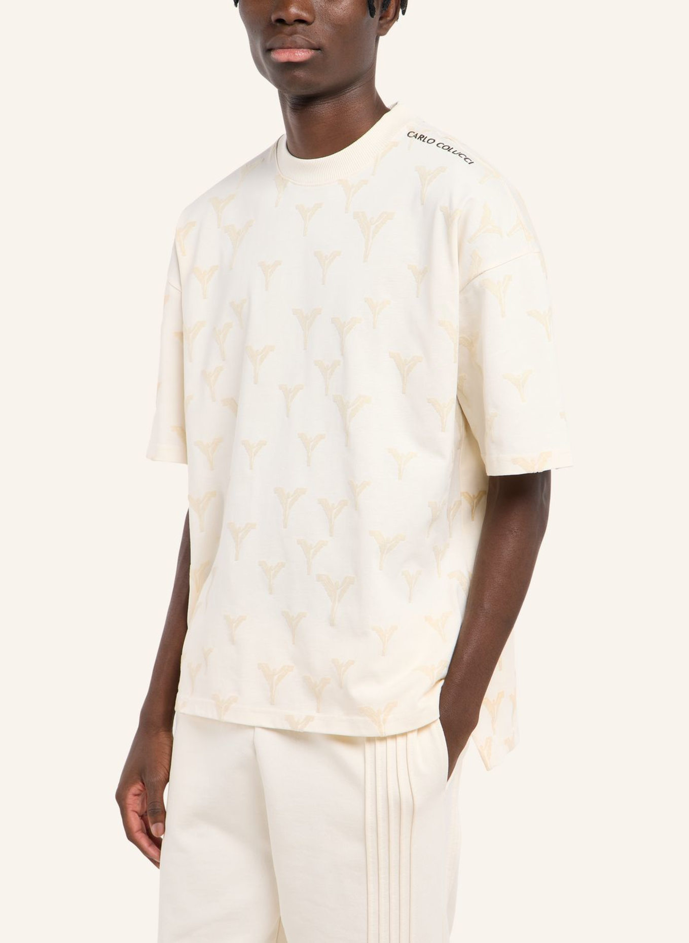 CARLO COLUCCI Logo T-Shirt - CLEAN CAPSULE FASAN: WEISS