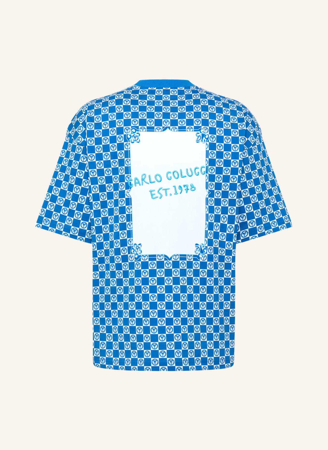 CARLO COLUCCI T-Shirt - Mosaic Legacy FEDERSPIEL: DUNKELBLAU