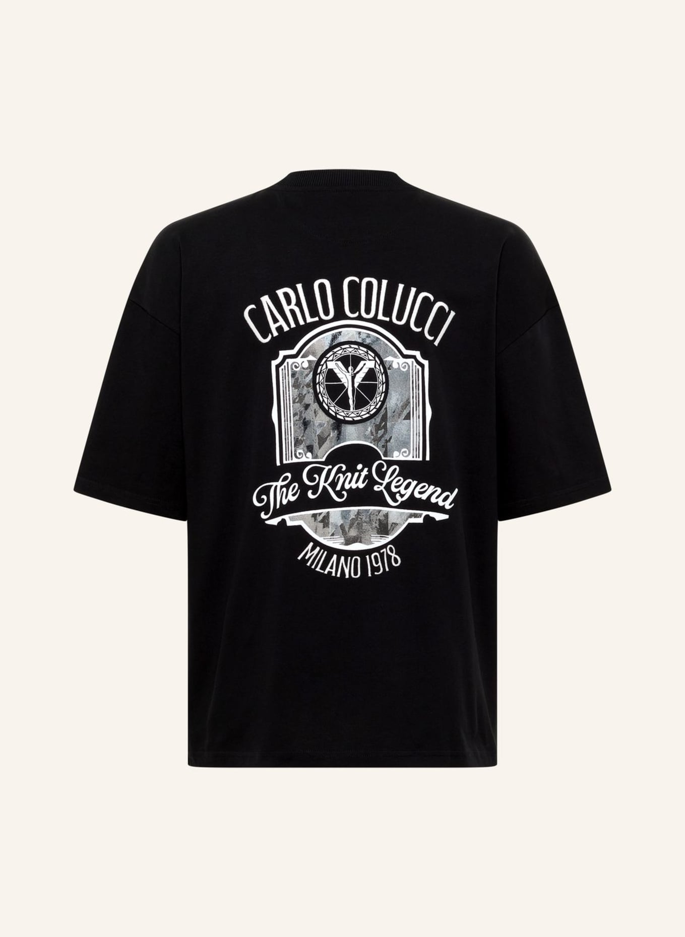 CARLO COLUCCI T-Shirt - The Knit Legend FELICI: SCHWARZ/ GRAU
