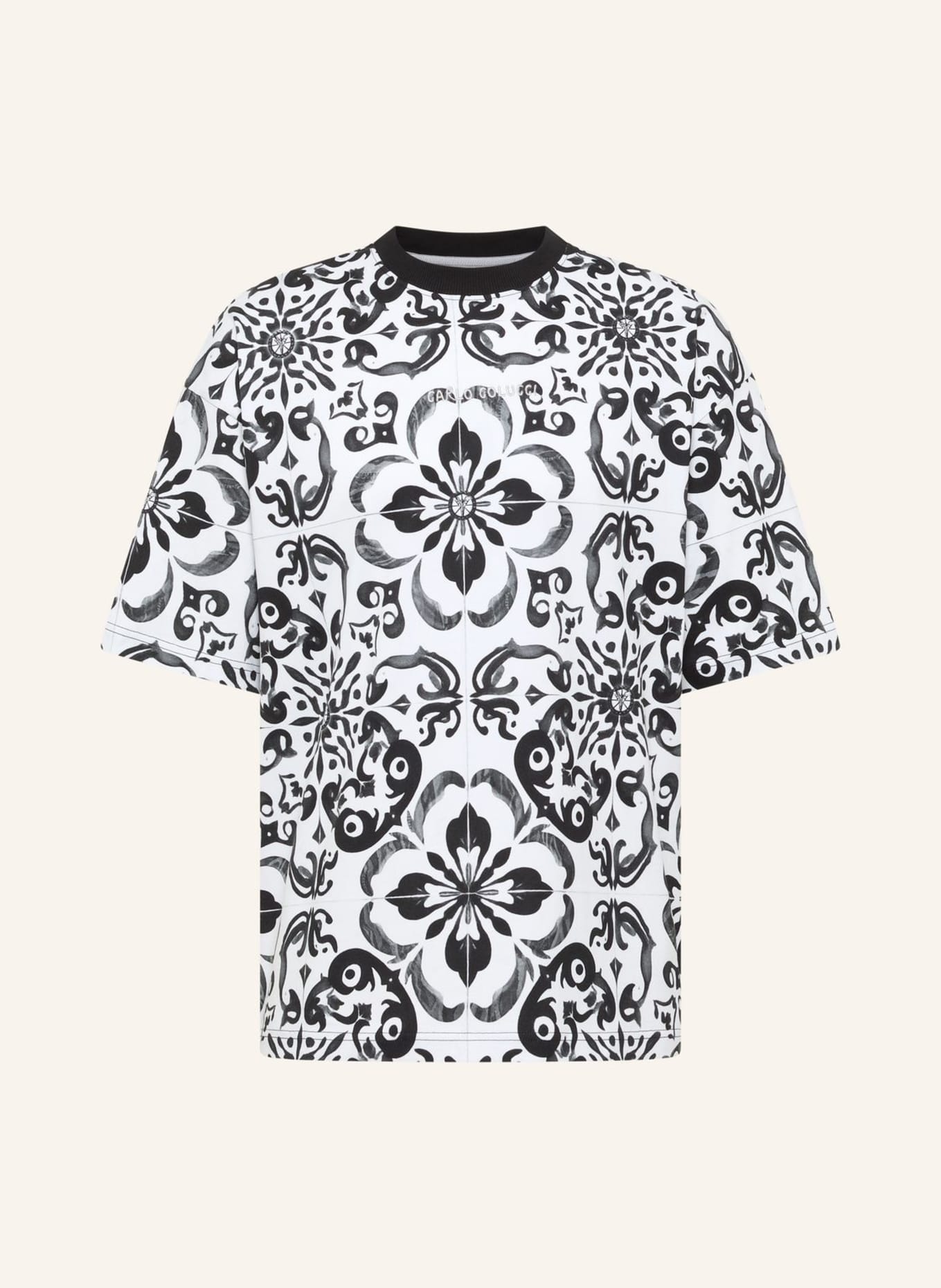 CARLO COLUCCI Oversize T-Shirt - Mosaic Legacy FEDI: SCHWARZ