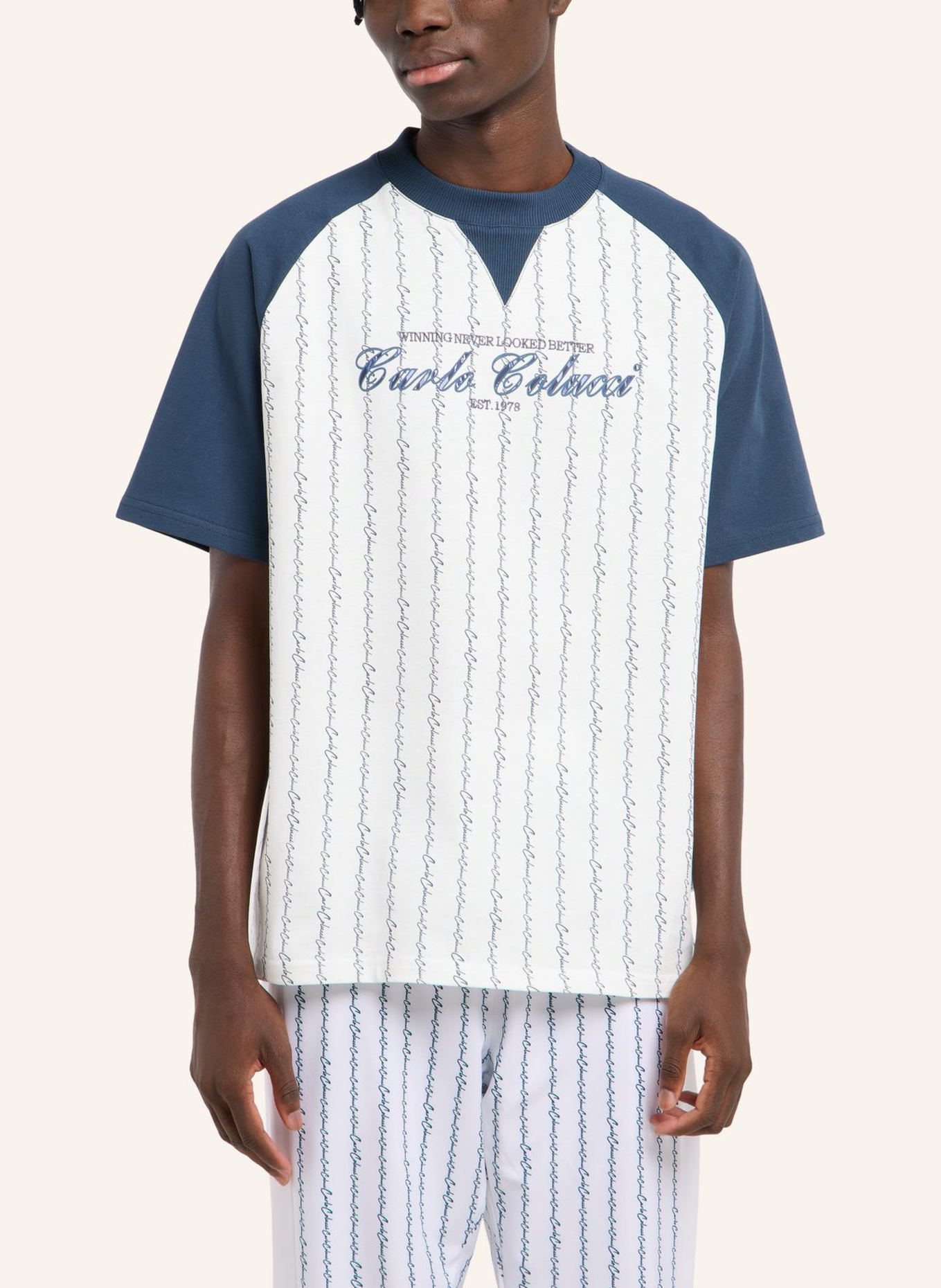 CARLO COLUCCI T-Shirt - MATCH POINT FARA: BLAU
