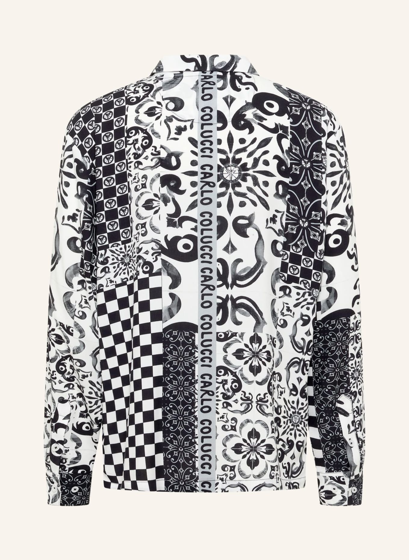 CARLO COLUCCI Oversize Hemd - Mosaic Legacy FEDRIGO: SCHWARZ