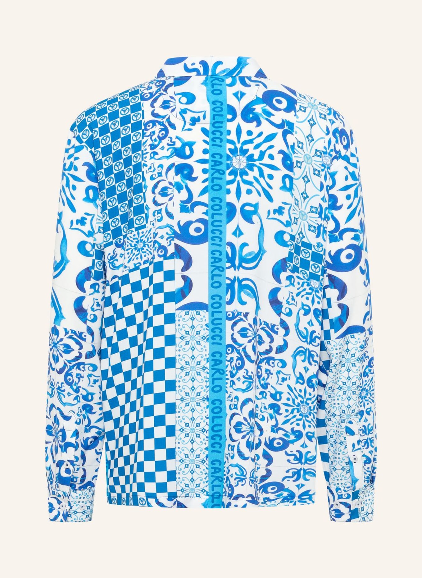 CARLO COLUCCI Oversize Hemd - Mosaic Legacy FEDRIGO: DUNKELBLAU