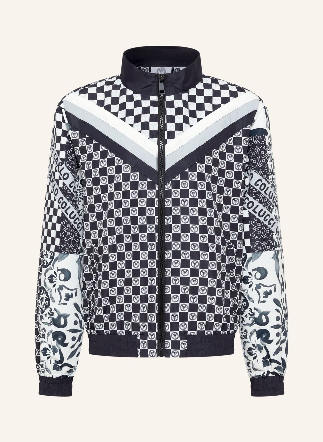 CARLO COLUCCI Tracksuit Jacke - Mosaic Legacy FEDRIZZI: SCHWARZ