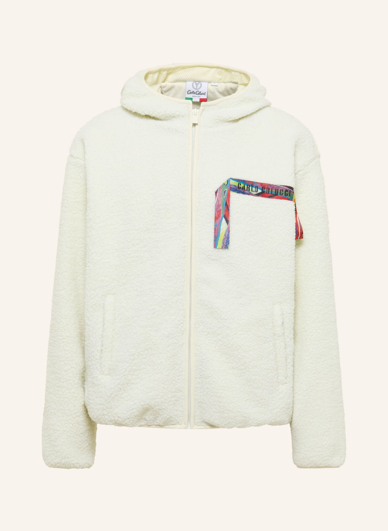 CARLO COLUCCI Oversize Teddy Jacke - COLUCCI Tapes FAIETTI: WEISS
