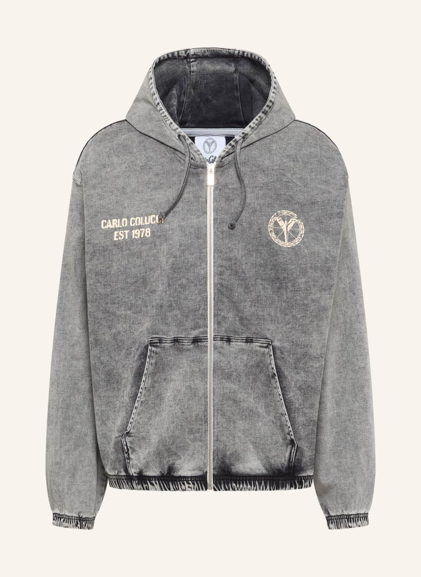 CARLO COLUCCI CARLO COLUCCI Sweatjacke - Almost Denim FELIX: SCHWARZ