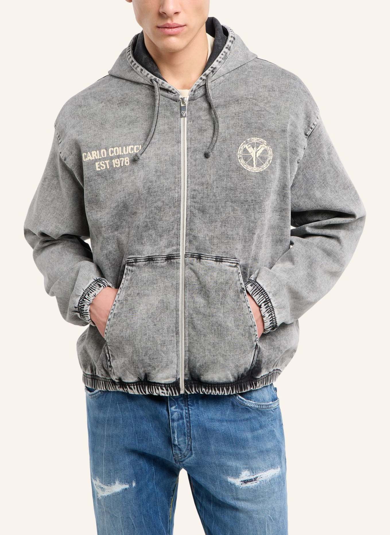 CARLO COLUCCI CARLO COLUCCI Sweatjacke - Almost Denim FELIX: SCHWARZ