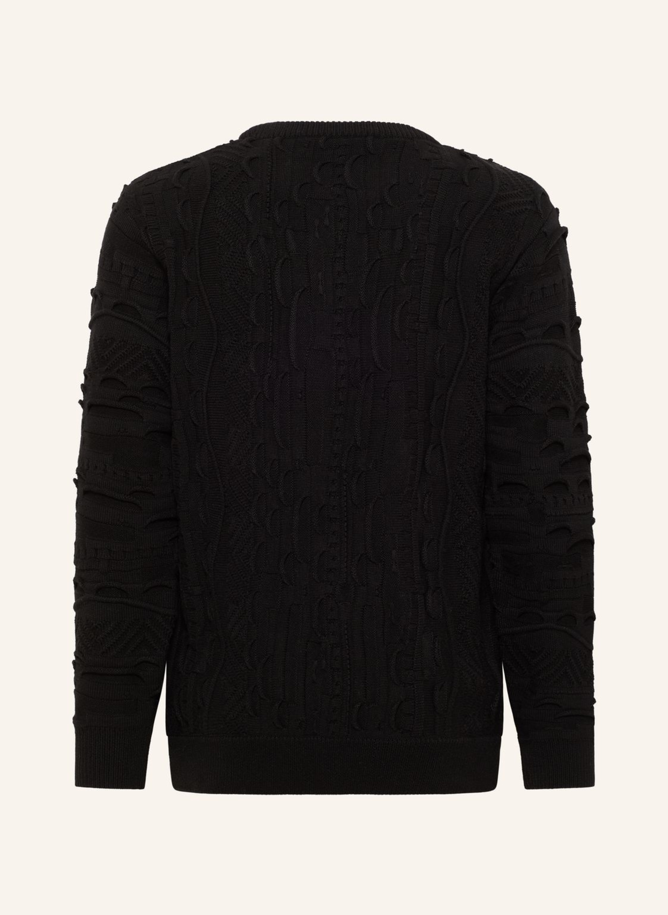 CARLO COLUCCI Unifarbener Strickpullover ESPOSINI: SCHWARZ