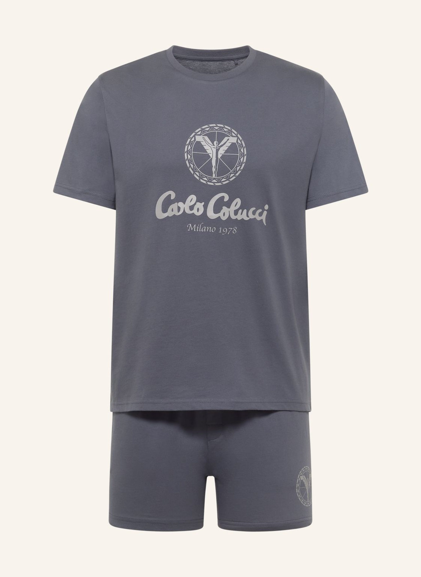 CARLO COLUCCI Herren Shorty Pyjama Set FERREMI: GRAU