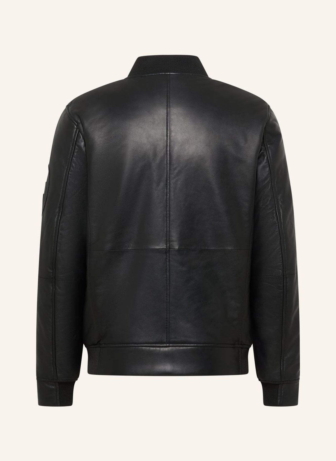CARLO COLUCCI Herren Nylon Lederjacke FELLER: SCHWARZ