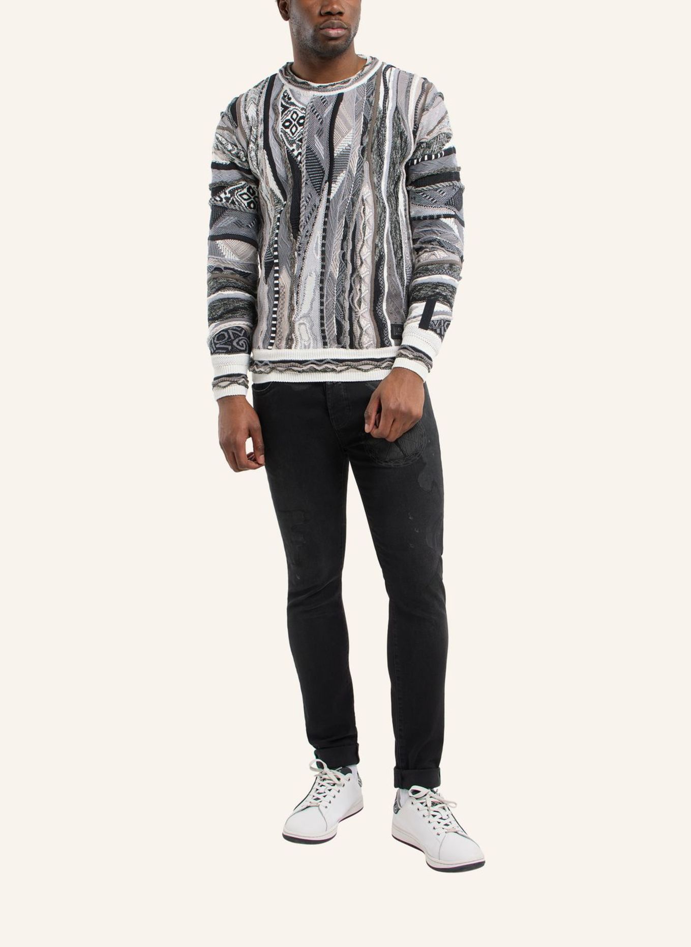 CARLO COLUCCI Strickpullover FEUDO: WEISS