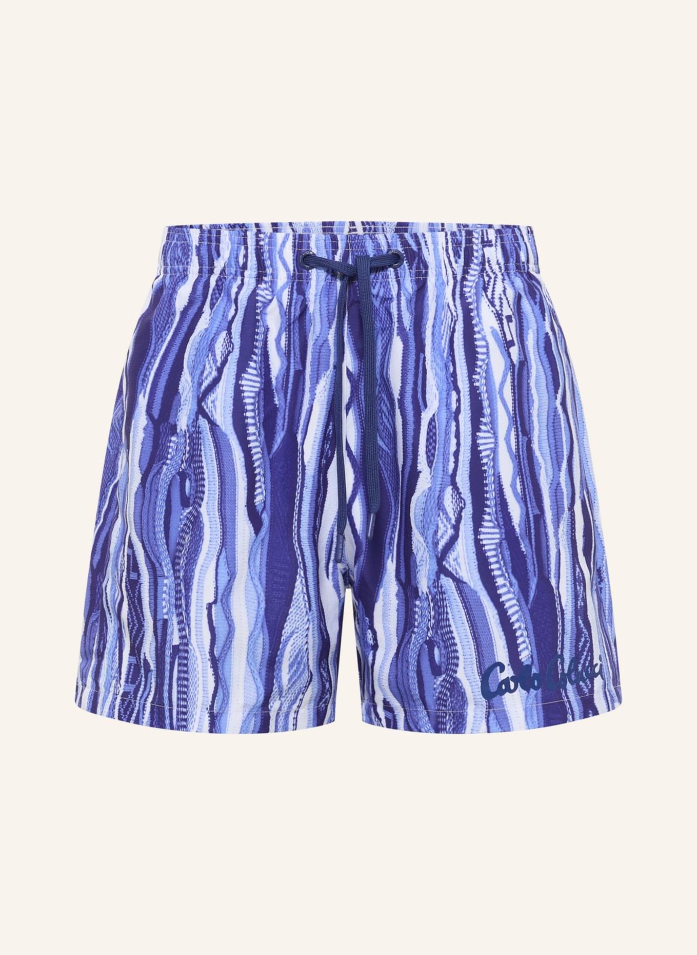 CARLO COLUCCI CARLO COLUCCI Swimshort - Signature Knit Print FEDERICI: DUNKELBLAU