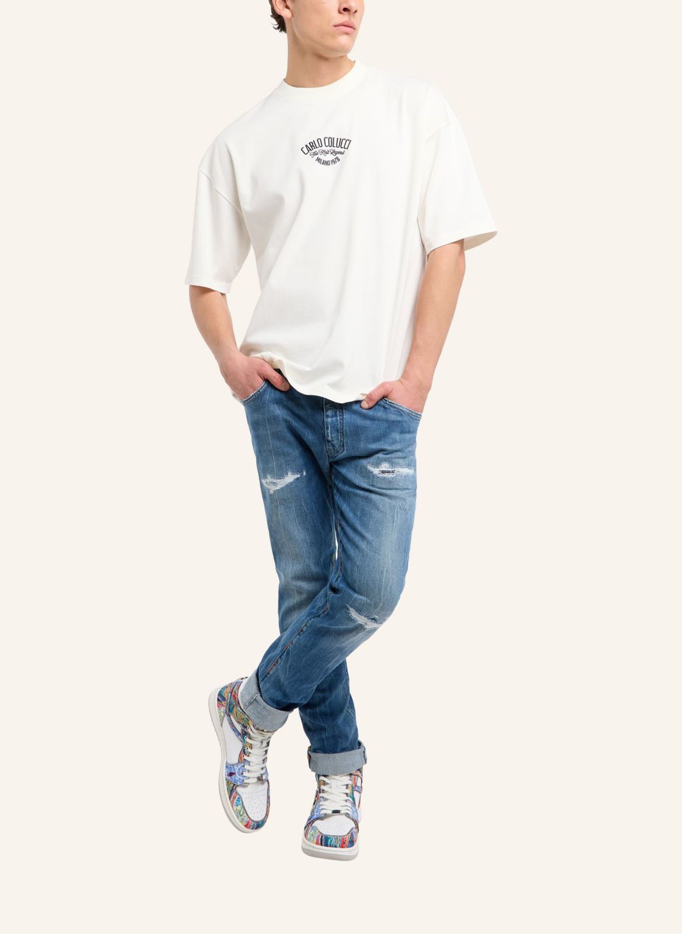 CARLO COLUCCI T-Shirt - The Knit Legend FELICI: WEISS