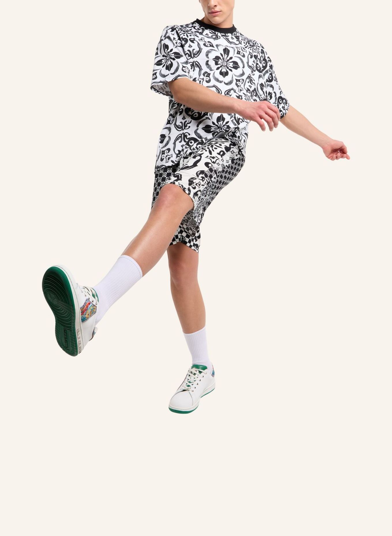 CARLO COLUCCI Oversize T-Shirt - Mosaic Legacy FEDI: SCHWARZ