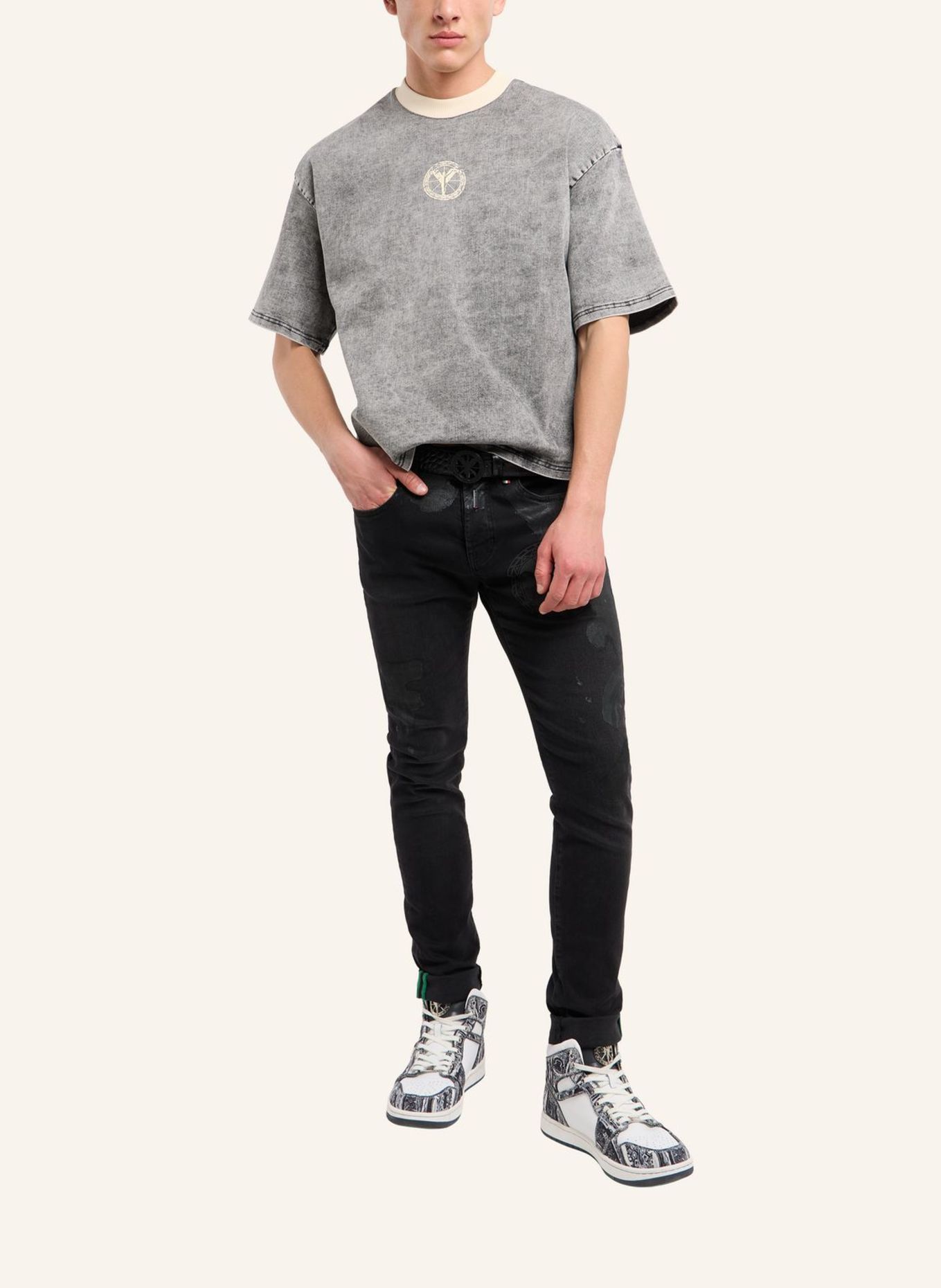CARLO COLUCCI CARLO COLUCCI T-shirt - Almost Denim FELIS: SCHWARZ