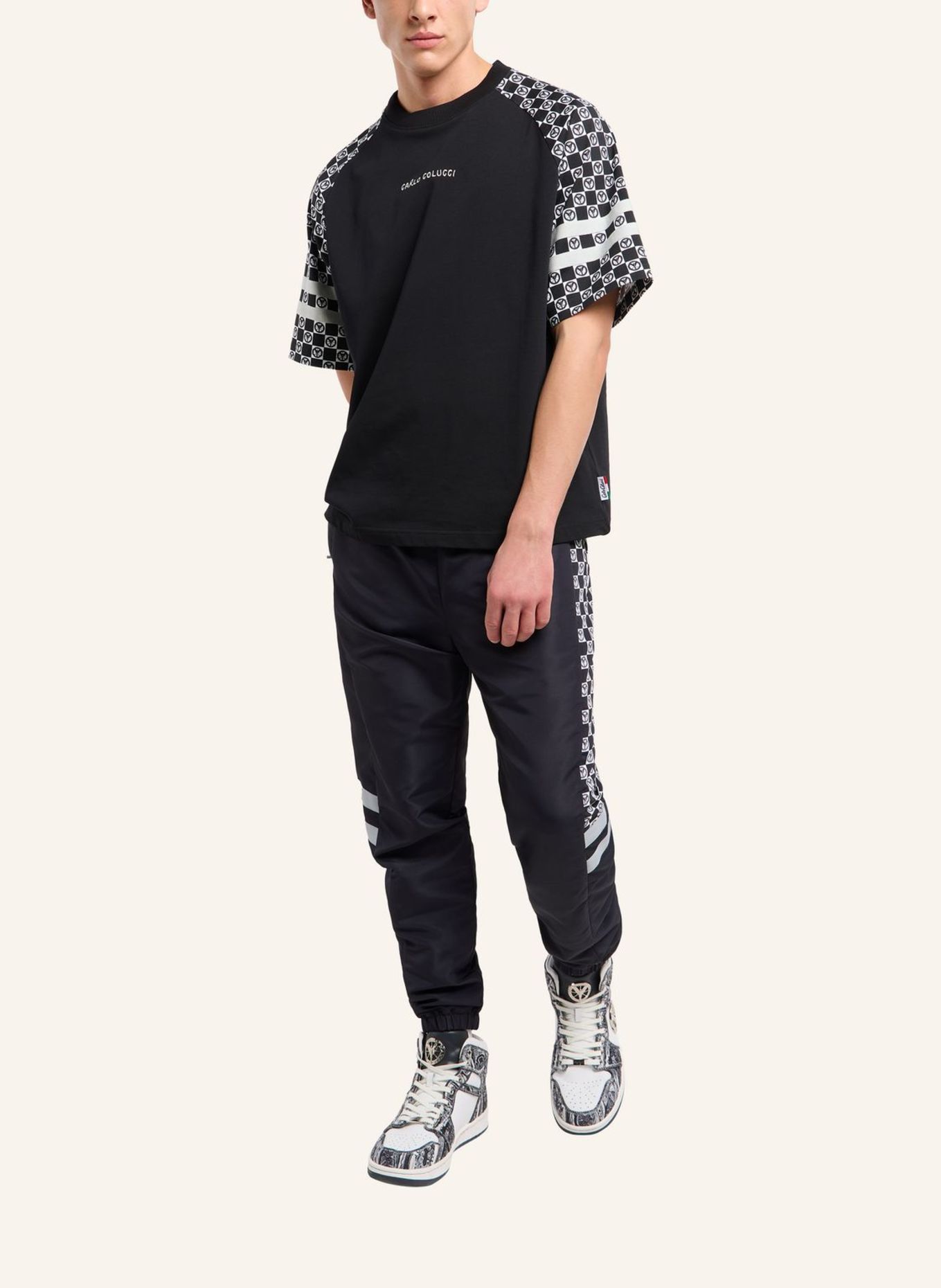 CARLO COLUCCI Tracksuit Hose - Mosaic Legacy FEGGI: SCHWARZ