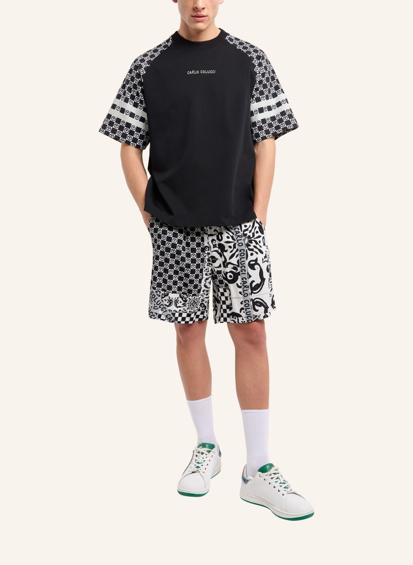 CARLO COLUCCI Shorts - Mosaic Legacy FEDRIGOTTI: SCHWARZ