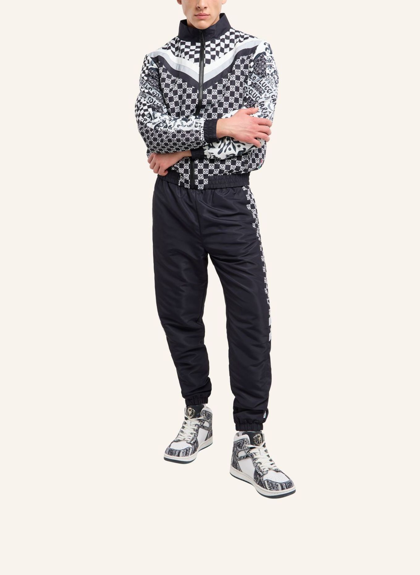 CARLO COLUCCI Tracksuit Jacke - Mosaic Legacy FEDRIZZI: SCHWARZ