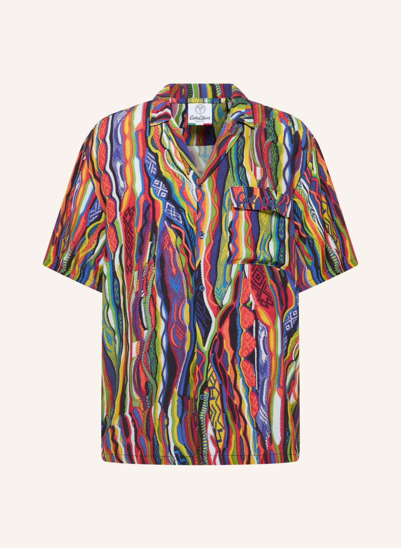 CARLO COLUCCI CARLO COLUCCI Hemd - Signature Knit Print FEDERA: BLAU/ GRÜN/ ROT/ GELB