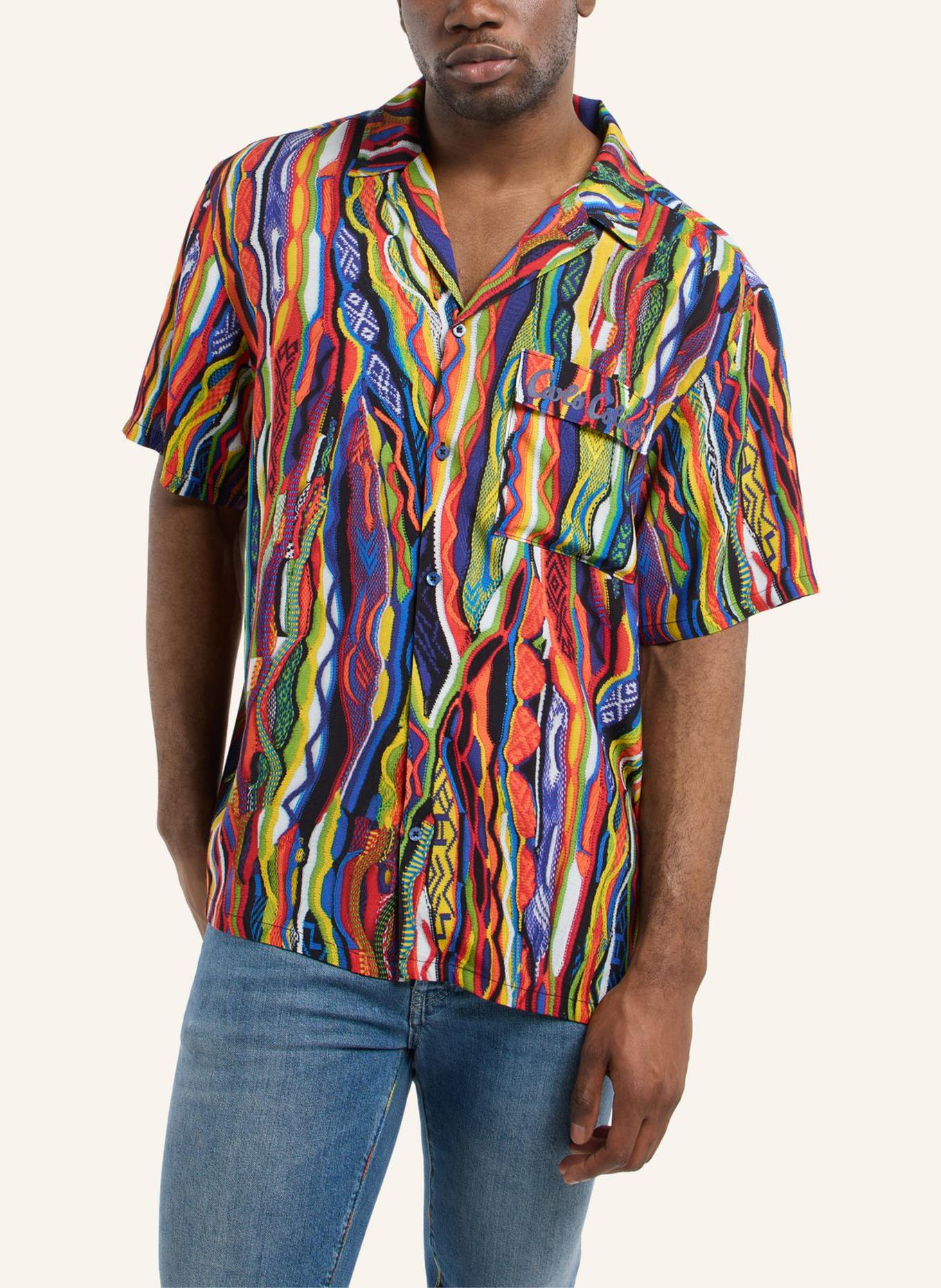 CARLO COLUCCI CARLO COLUCCI Hemd - Signature Knit Print FEDERA: BLAU/ GRÜN/ ROT/ GELB