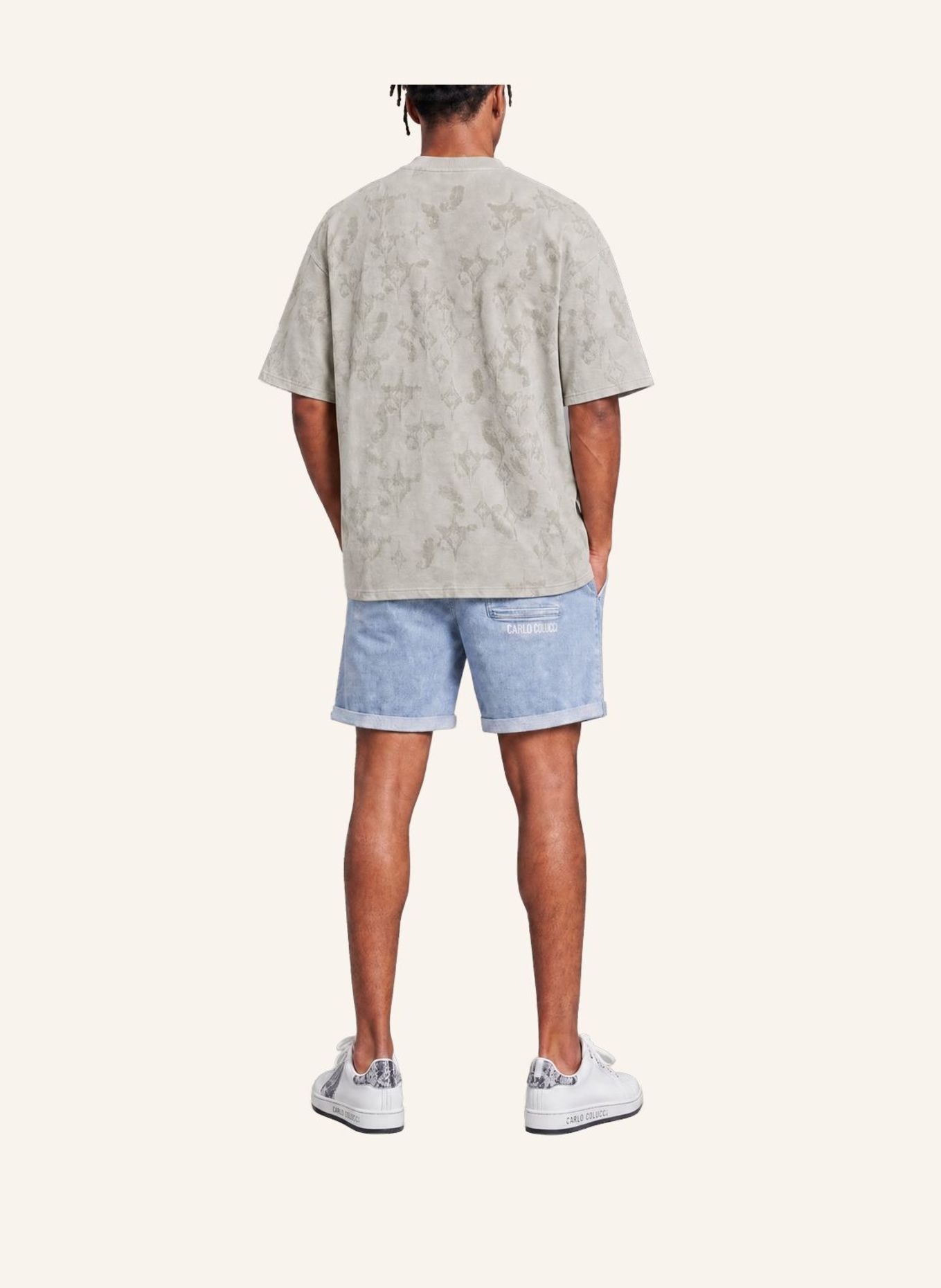 CARLO COLUCCI Allover Print T-Shirt - Soft Impact FIOROT: BEIGE