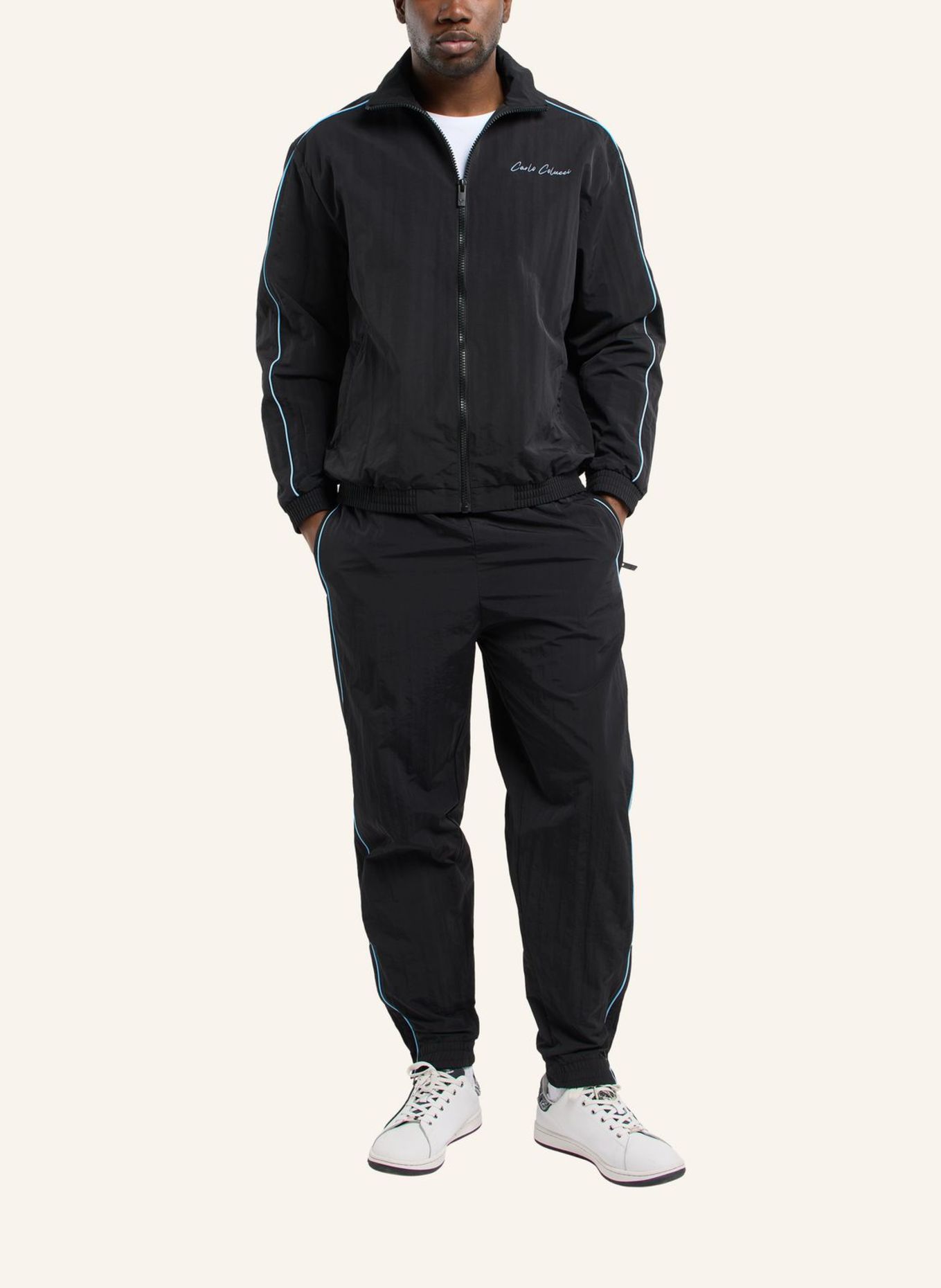 CARLO COLUCCI Tracksuit Hose - Legacy FLADER: SCHWARZ