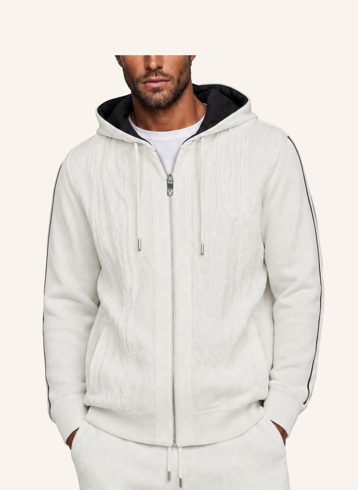CARLO COLUCCI Hybrid Strickjacke - Carat 3.0 FIERI: WEISS