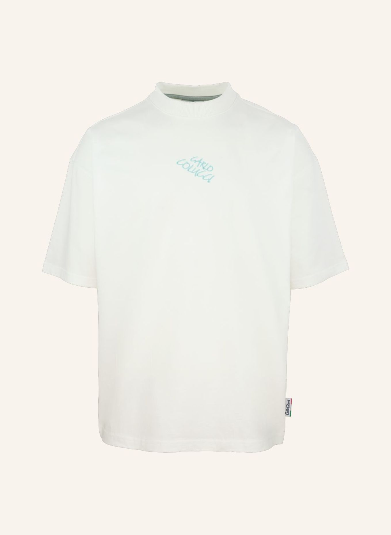 CARLO COLUCCI Backprint T-Shirt - Liquid Stitches FINETTO: WEISS