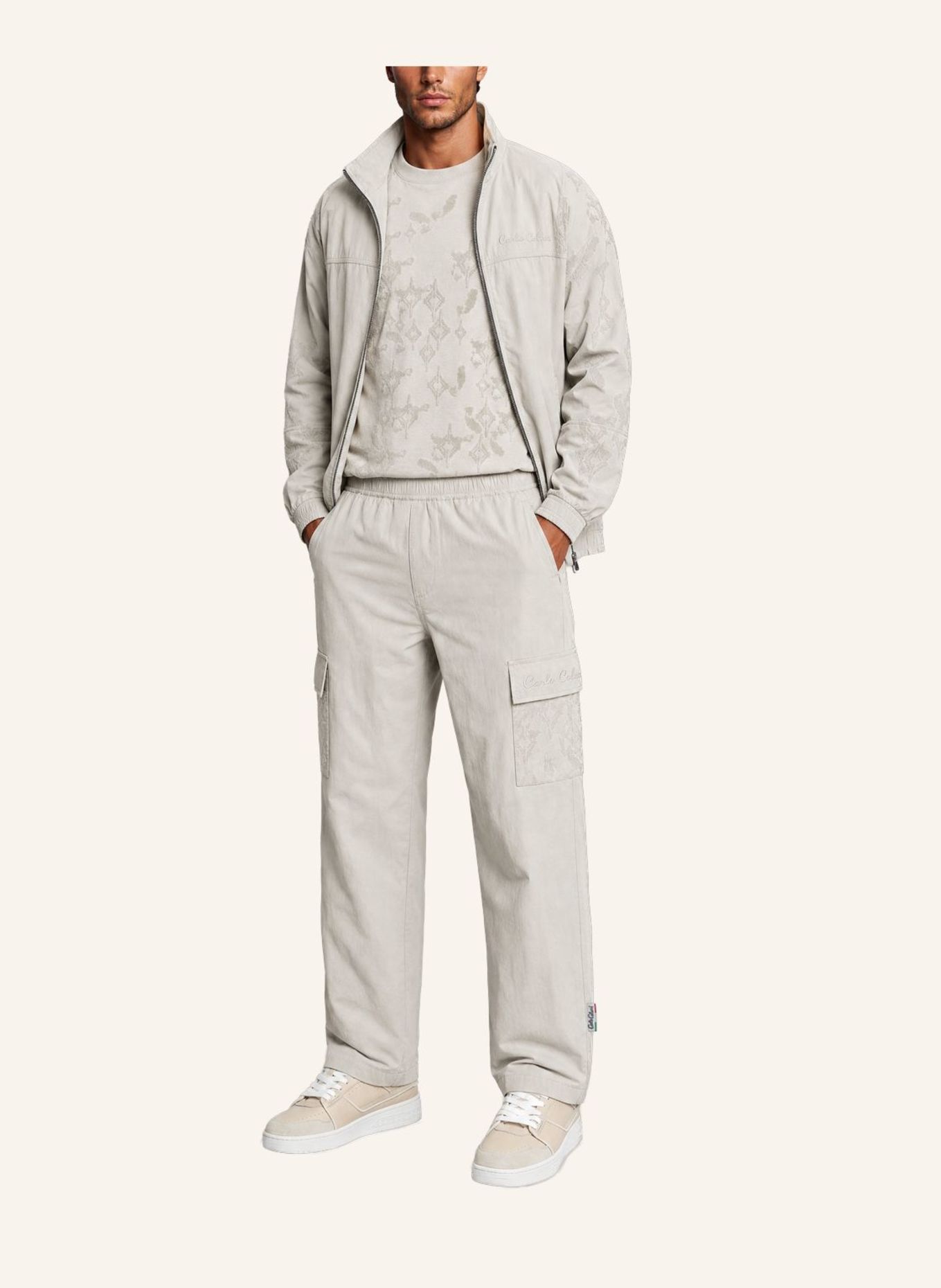 CARLO COLUCCI Flockprint Cargohose - Soft Impact FIPINGER: BEIGE