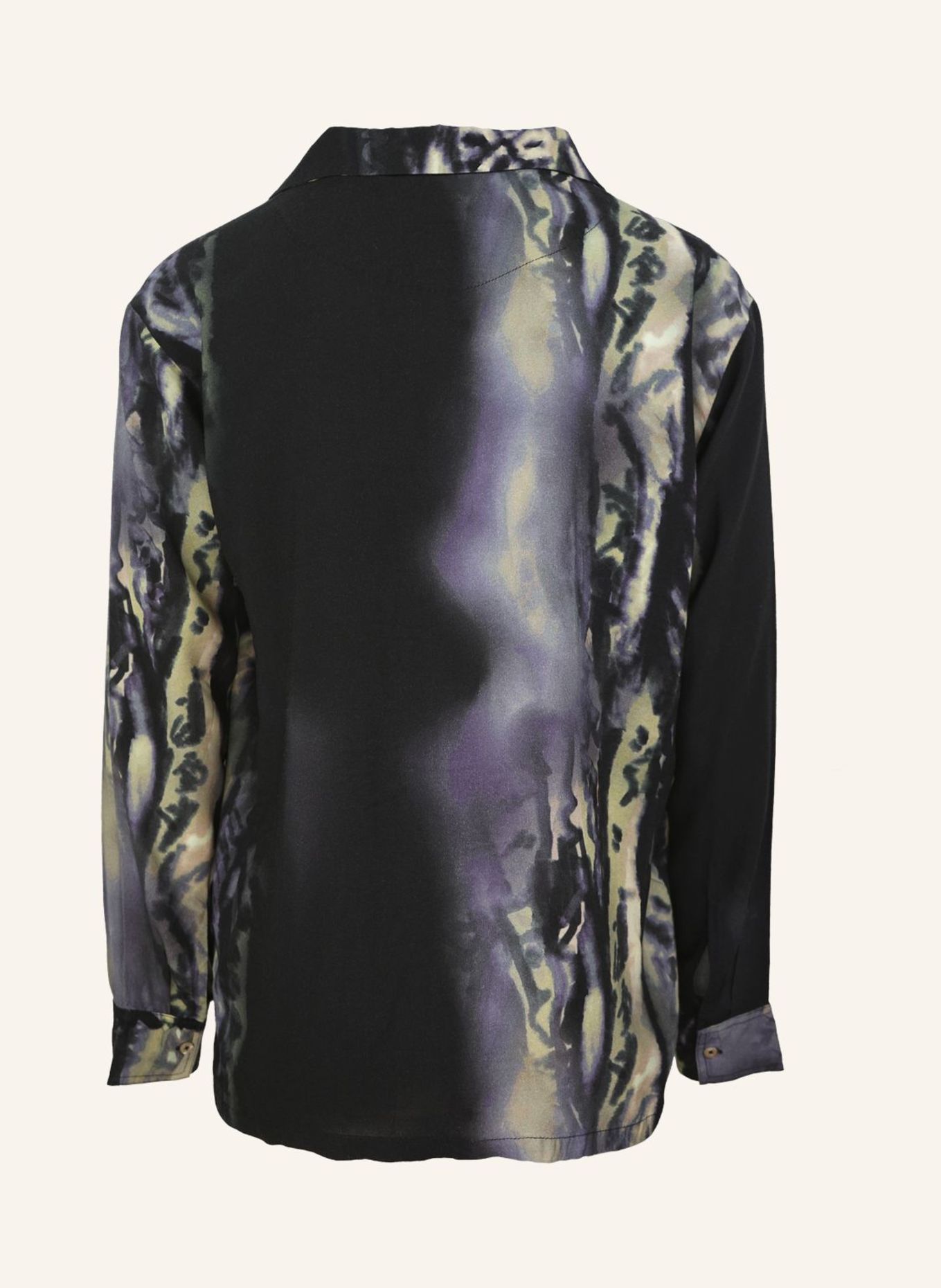 CARLO COLUCCI Oversize Hemd - Liquid Stitches FIORI: SCHWARZ