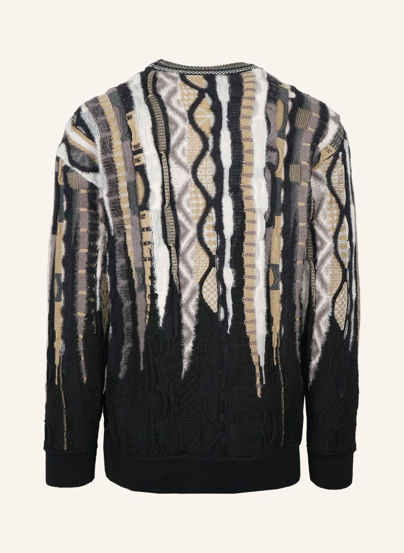 CARLO COLUCCI Oversize Fluffy Pullover - 3D Knit FRIGERI: SCHWARZ