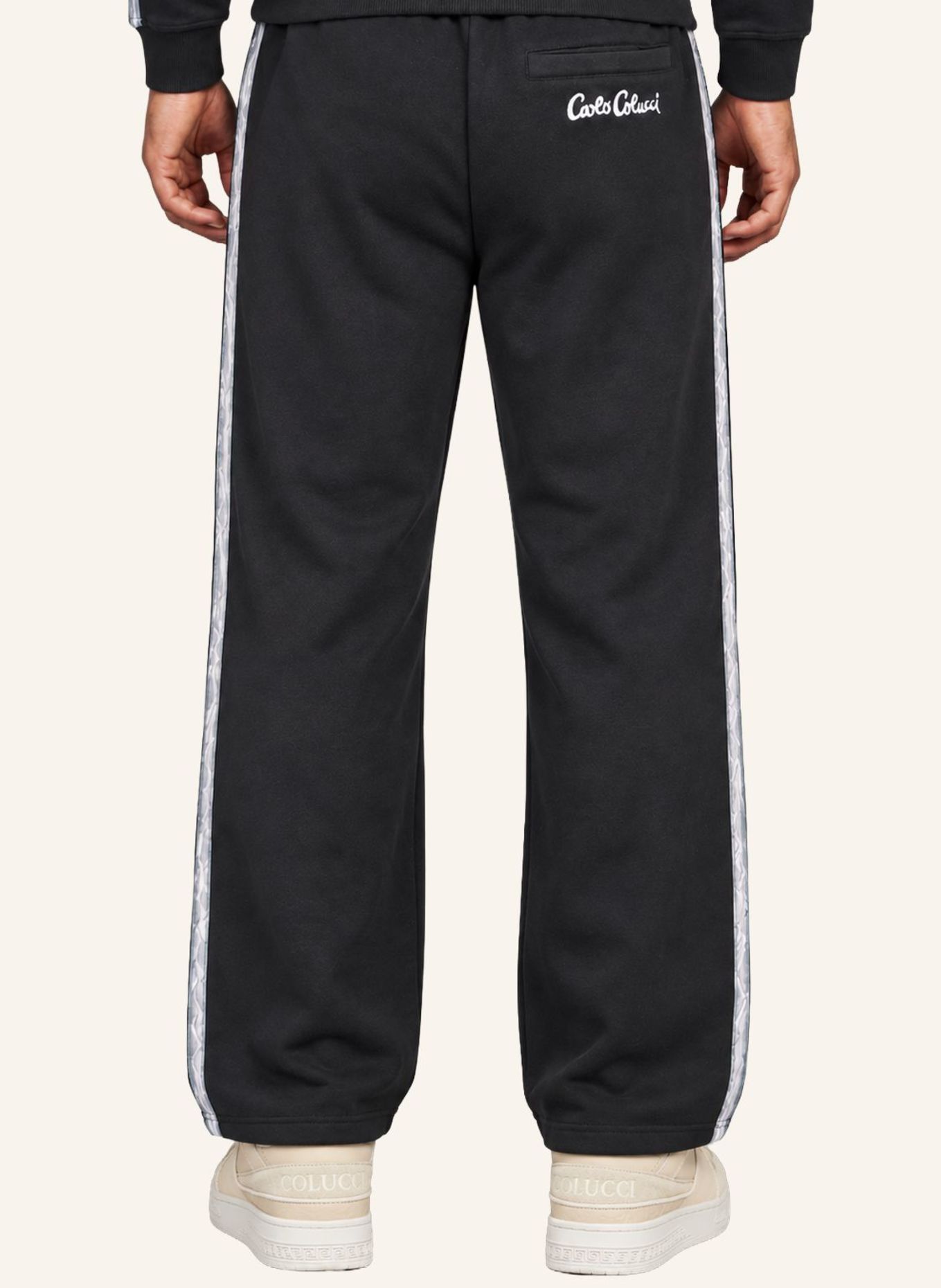 CARLO COLUCCI Sweathose - Stripe Club FRAGALE: SCHWARZ