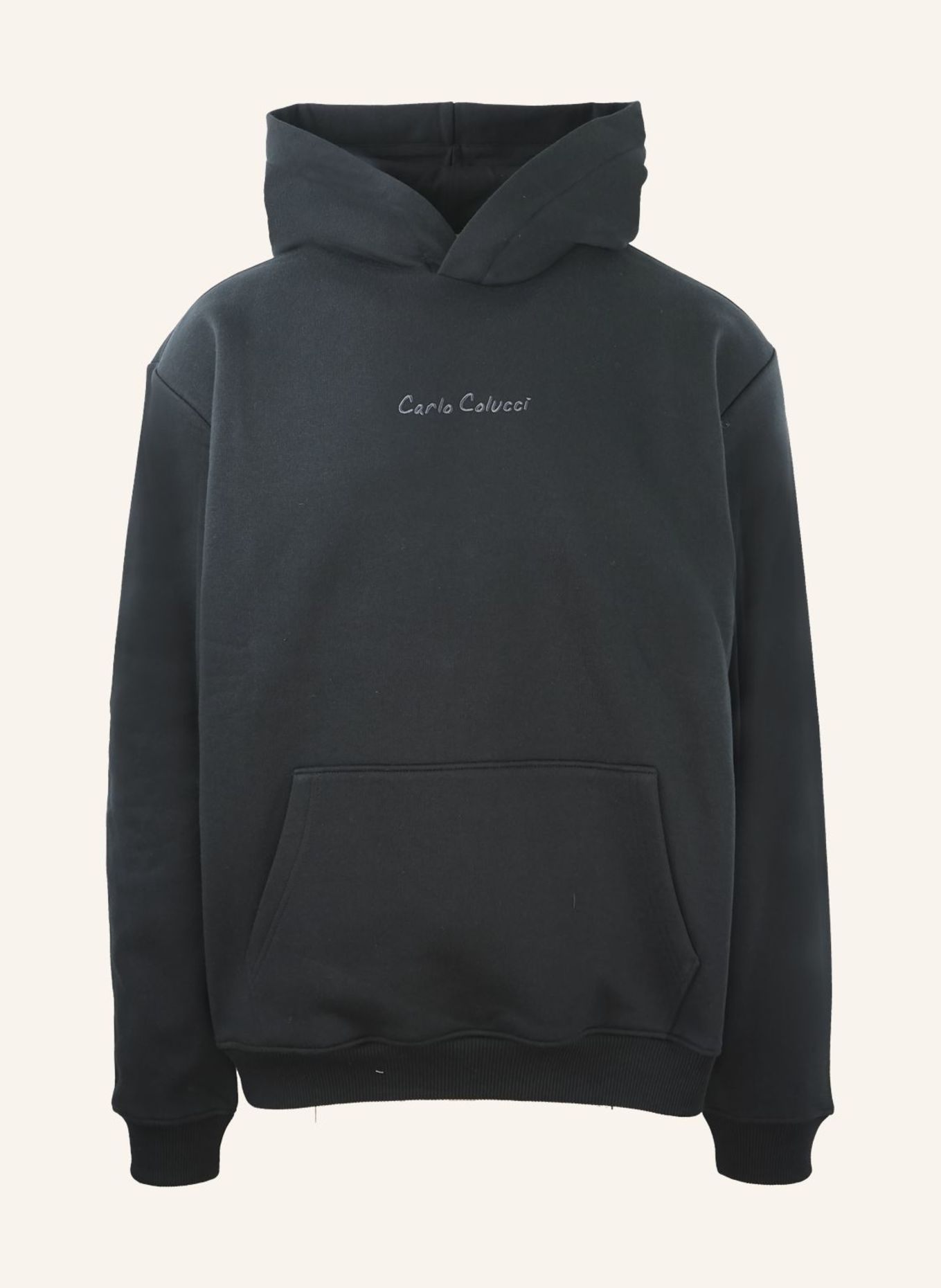CARLO COLUCCI Oversize Hoodie - Human Canvas FRAMBA: SCHWARZ