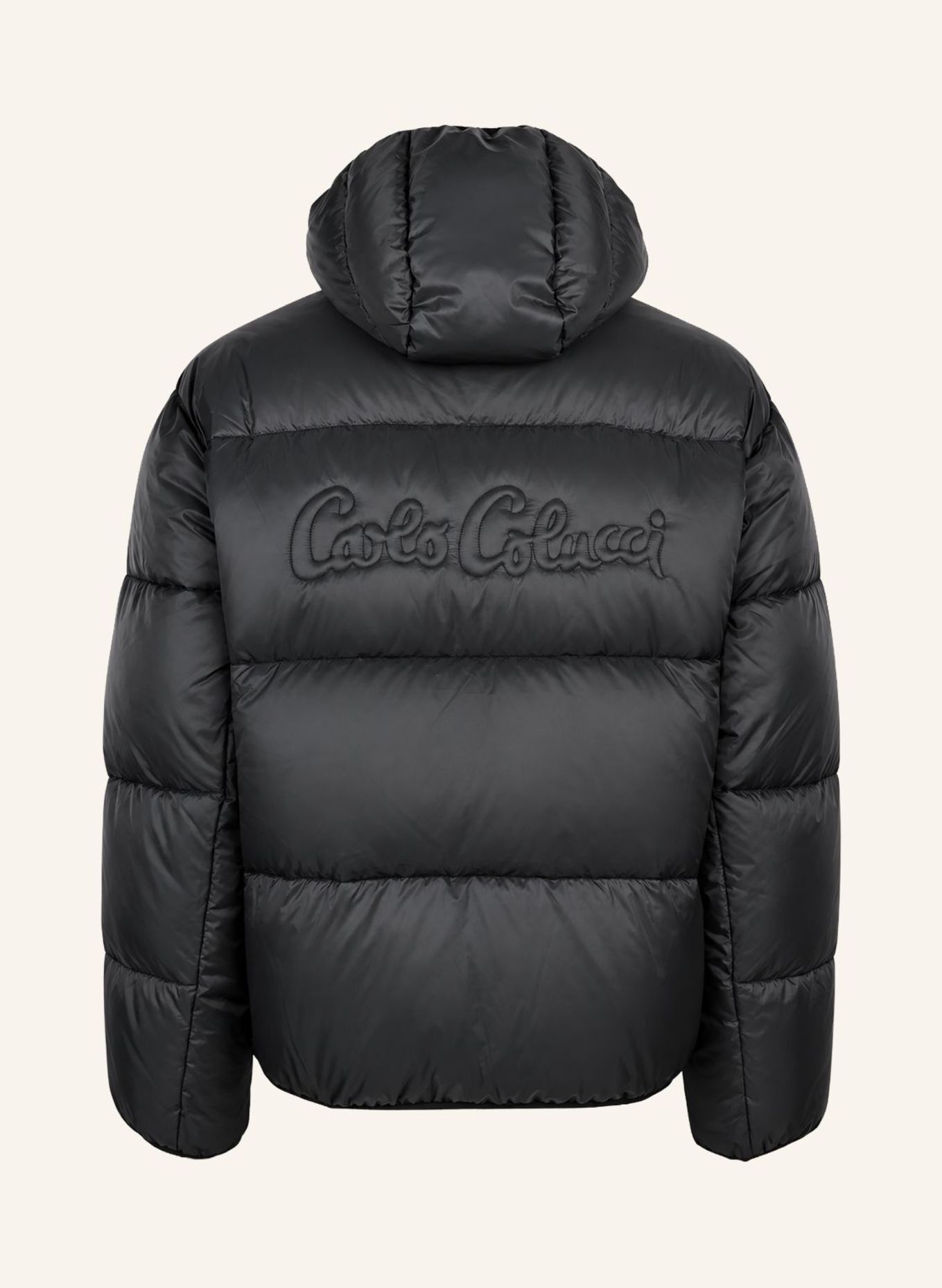 CARLO COLUCCI Wattierte Jacke mit austauschbarem Badge FURNARI: SCHWARZ