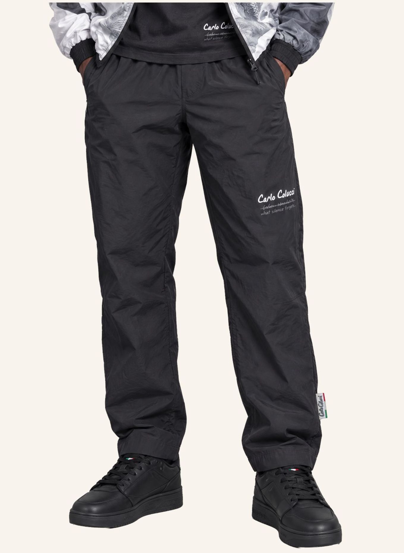 CARLO COLUCCI Tracksuit Hose - Human Canvas FOSSI: SCHWARZ