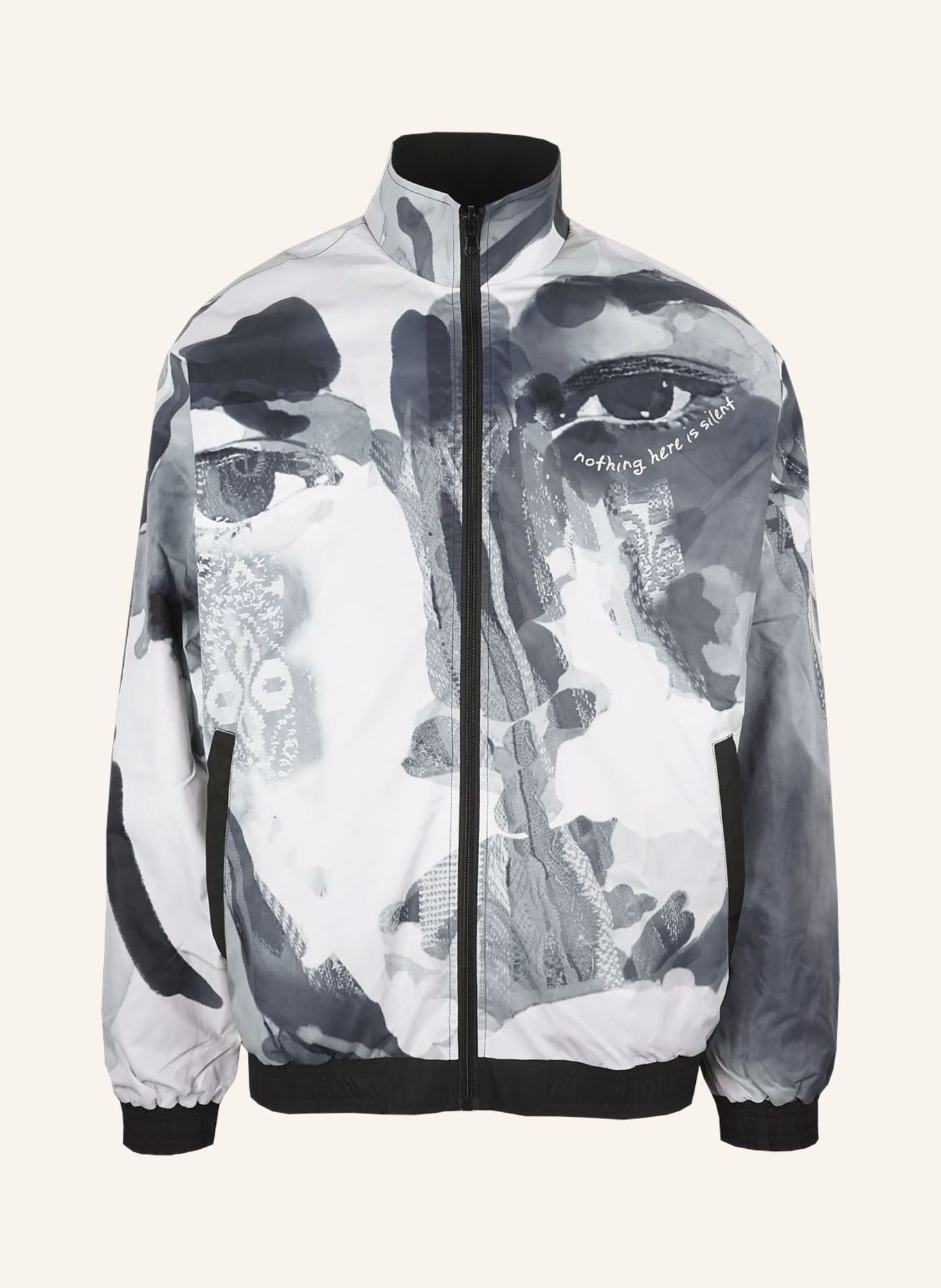 CARLO COLUCCI Oversize Tracksuit Wendejacke - Human Canvas FORZANO: SCHWARZ