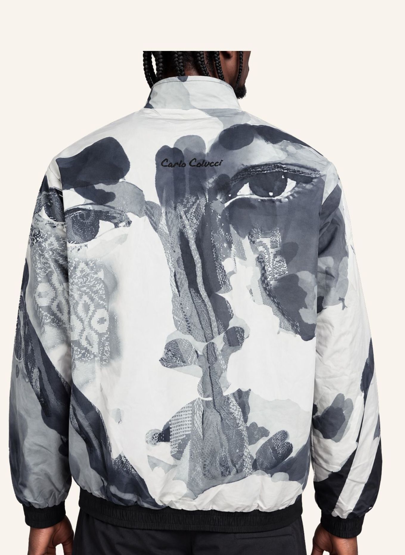 CARLO COLUCCI Oversize Tracksuit Wendejacke - Human Canvas FORZANO: SCHWARZ