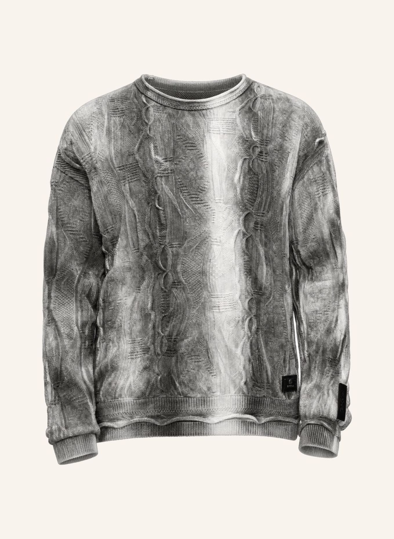 CARLO COLUCCI 3D-Knit Pullover - Liquid Stitches FIORITTO: SCHWARZ