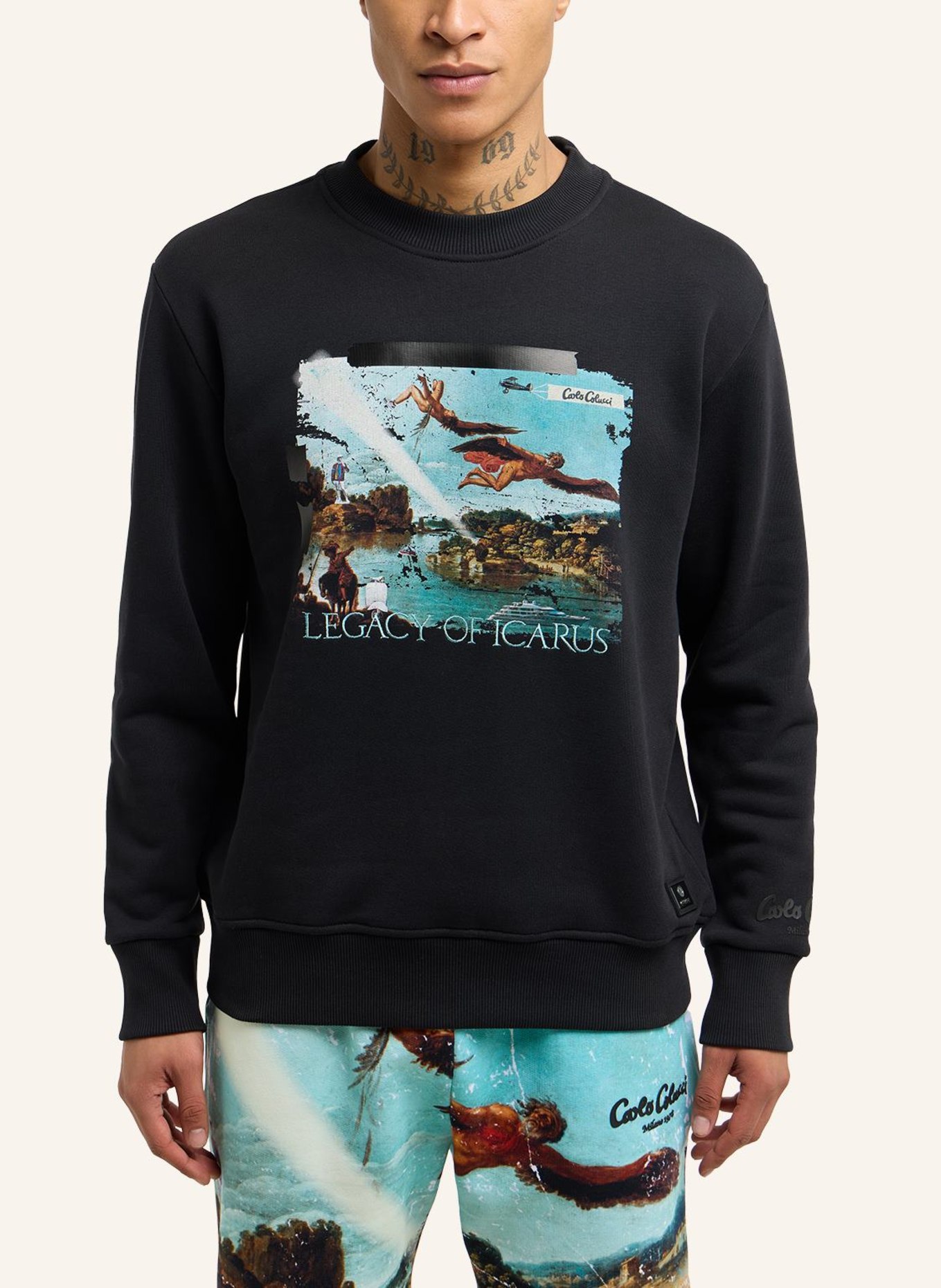 CARLO COLUCCI Sweatshirt "Vermächtnis des Ikarus" DELLI, Farbe: SCHWARZ (Bild 5)