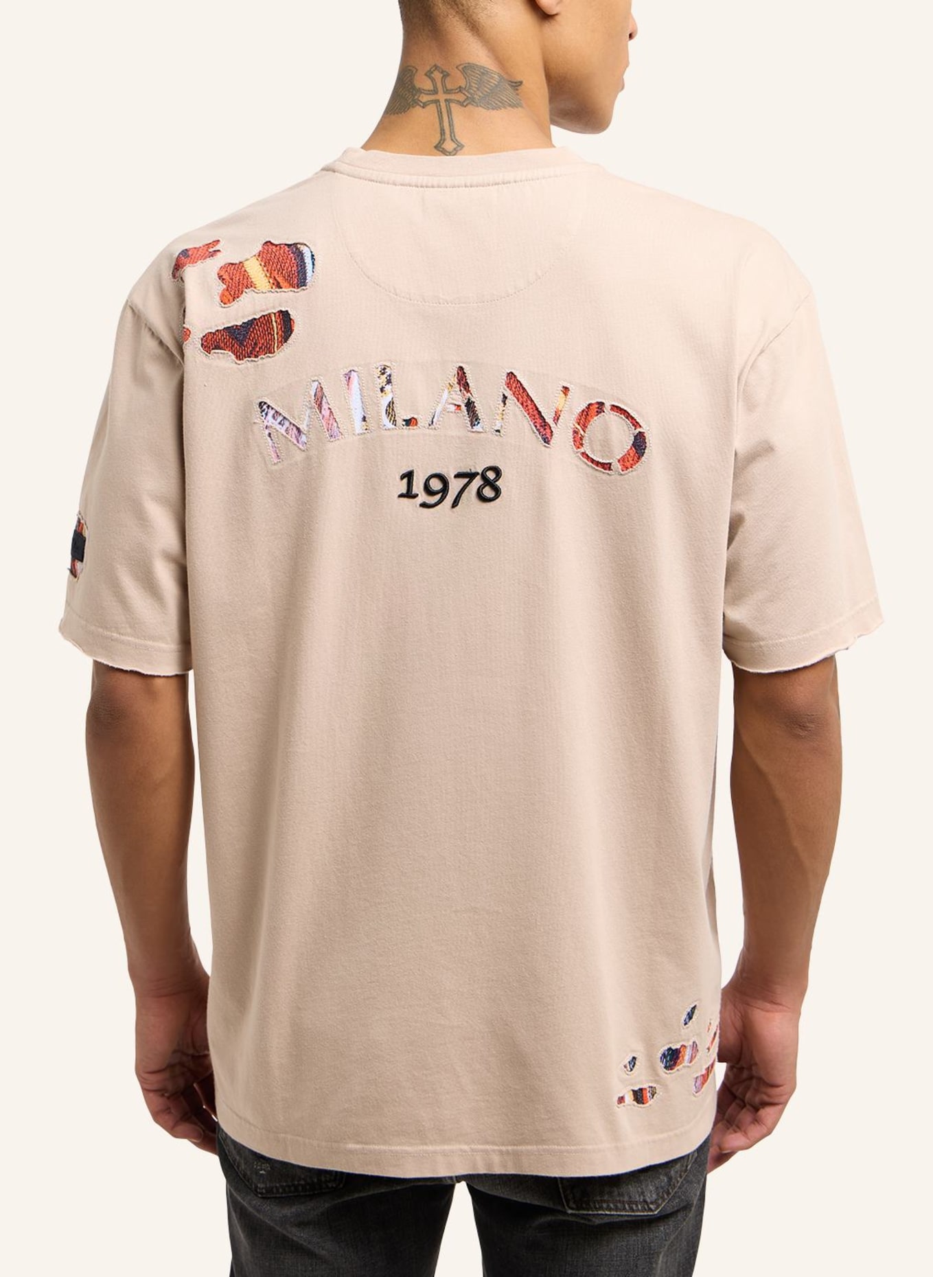 CARLO COLUCCI Oversize T-Shirt DELLATORRE, Farbe: BEIGE (Bild 2)