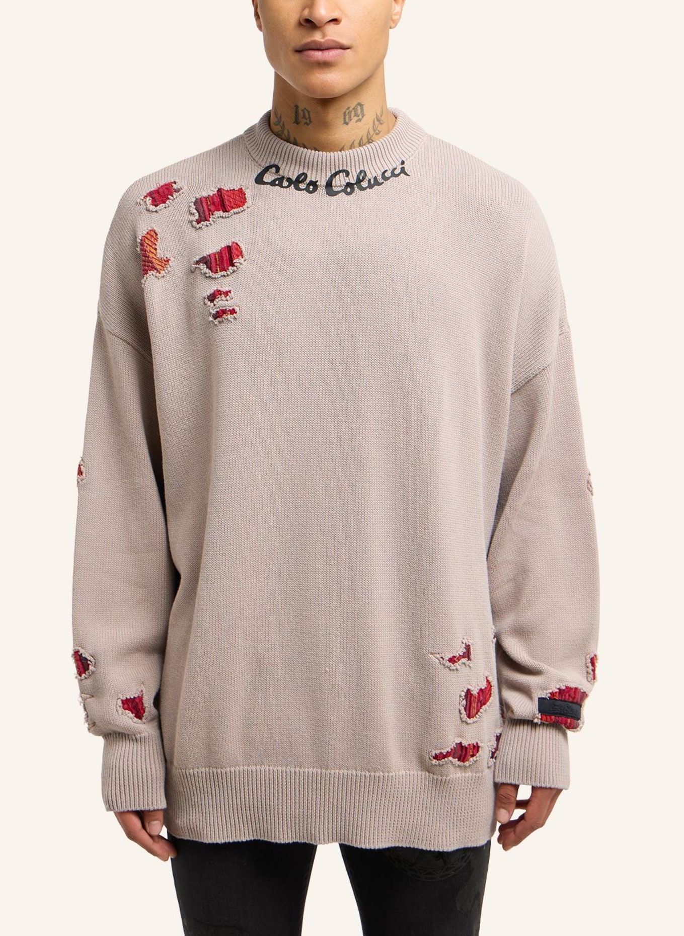 CARLO COLUCCI Oversize Pullover DELLEMANN, Farbe: BEIGE (Bild 5)