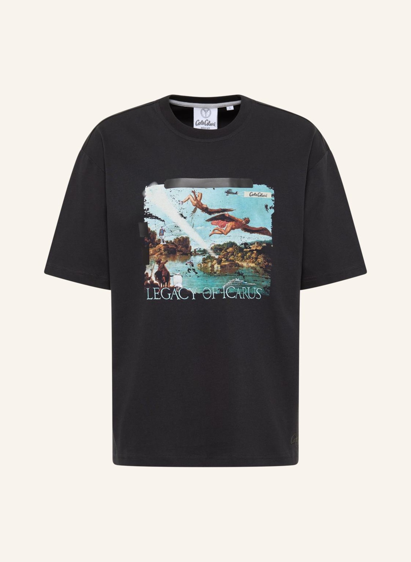 CARLO COLUCCI Oversize T-Shirt "Vermächtnis des Ikarus" DELLEG, Farbe: SCHWARZ (Bild 1)