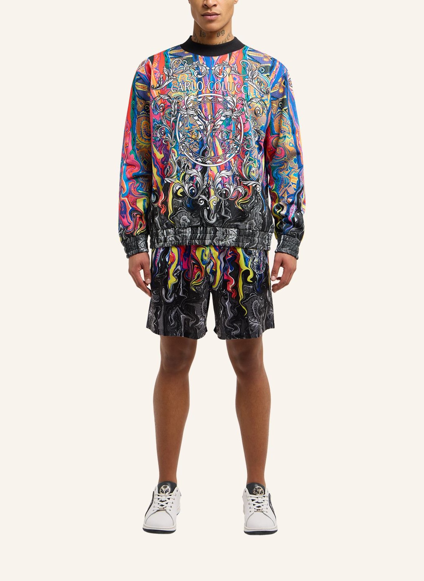CARLO COLUCCI Sweatshirt "Fusion" DEMATTE, Farbe: ROT (Bild 4)
