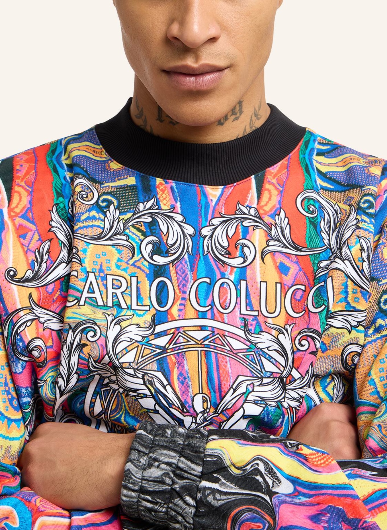 CARLO COLUCCI Sweatshirt "Fusion" DEMATTE, Farbe: ROT (Bild 3)