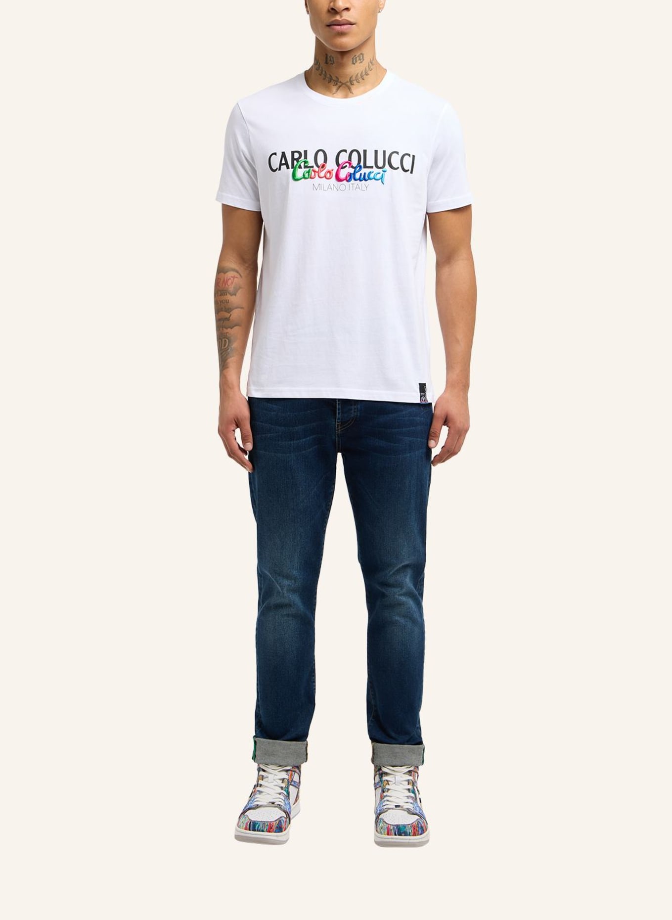 CARLO COLUCCI T-Shirt CAMISA, Farbe: WEISS (Bild 4)