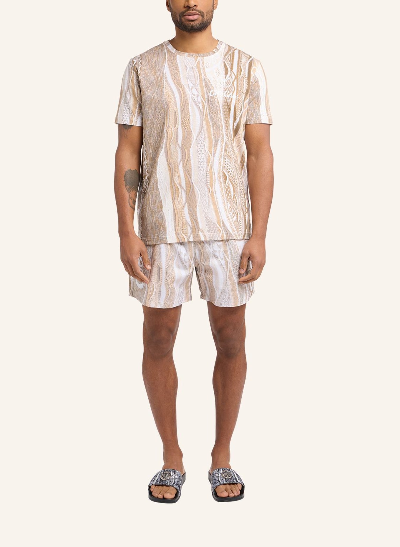 CARLO COLUCCI Alloverprint T-Shirt DELLAMICO, Farbe: HELLGRAU (Bild 4)